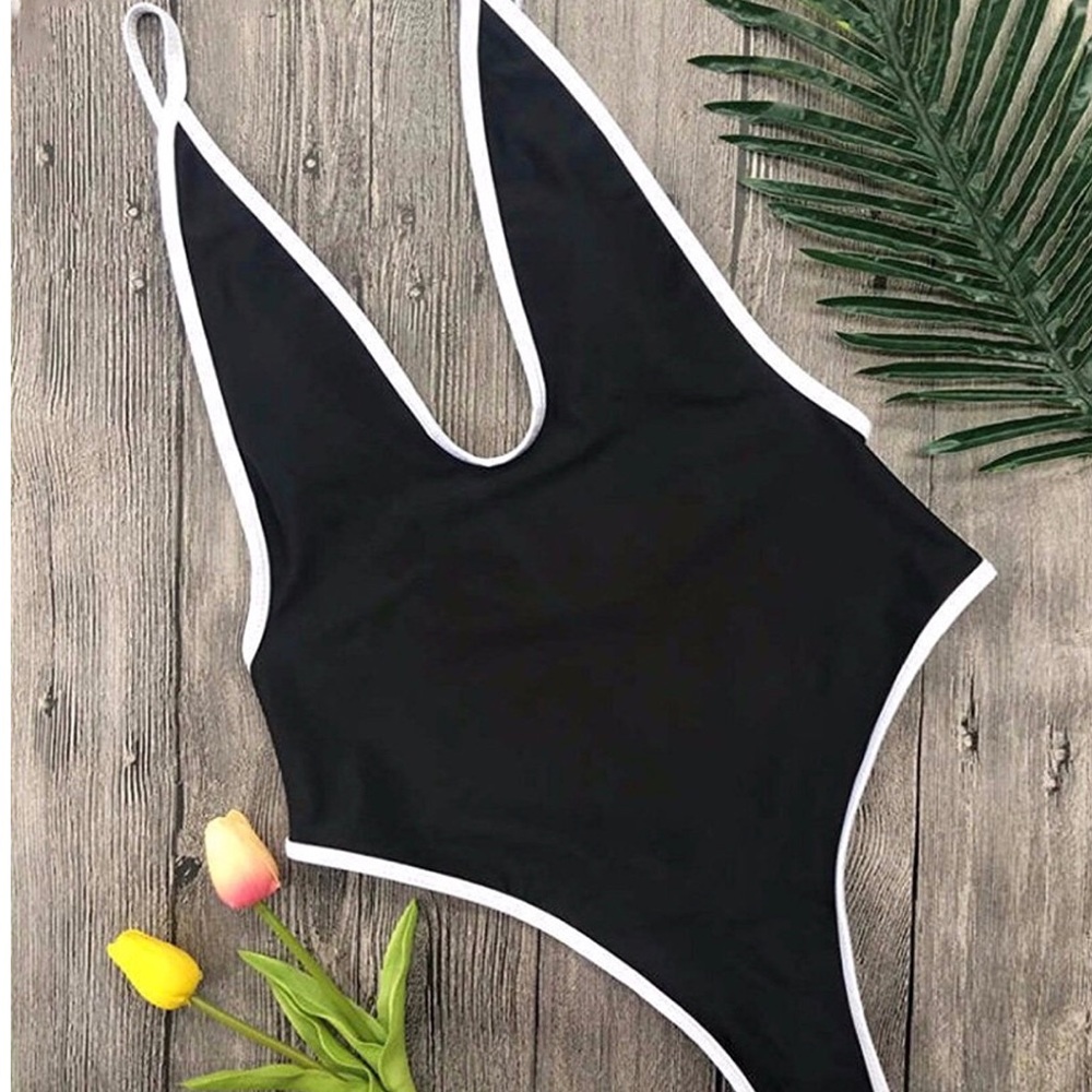 Black one piece swim